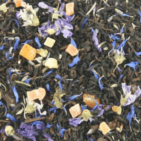 TÉ ROJO FLORES AZULES